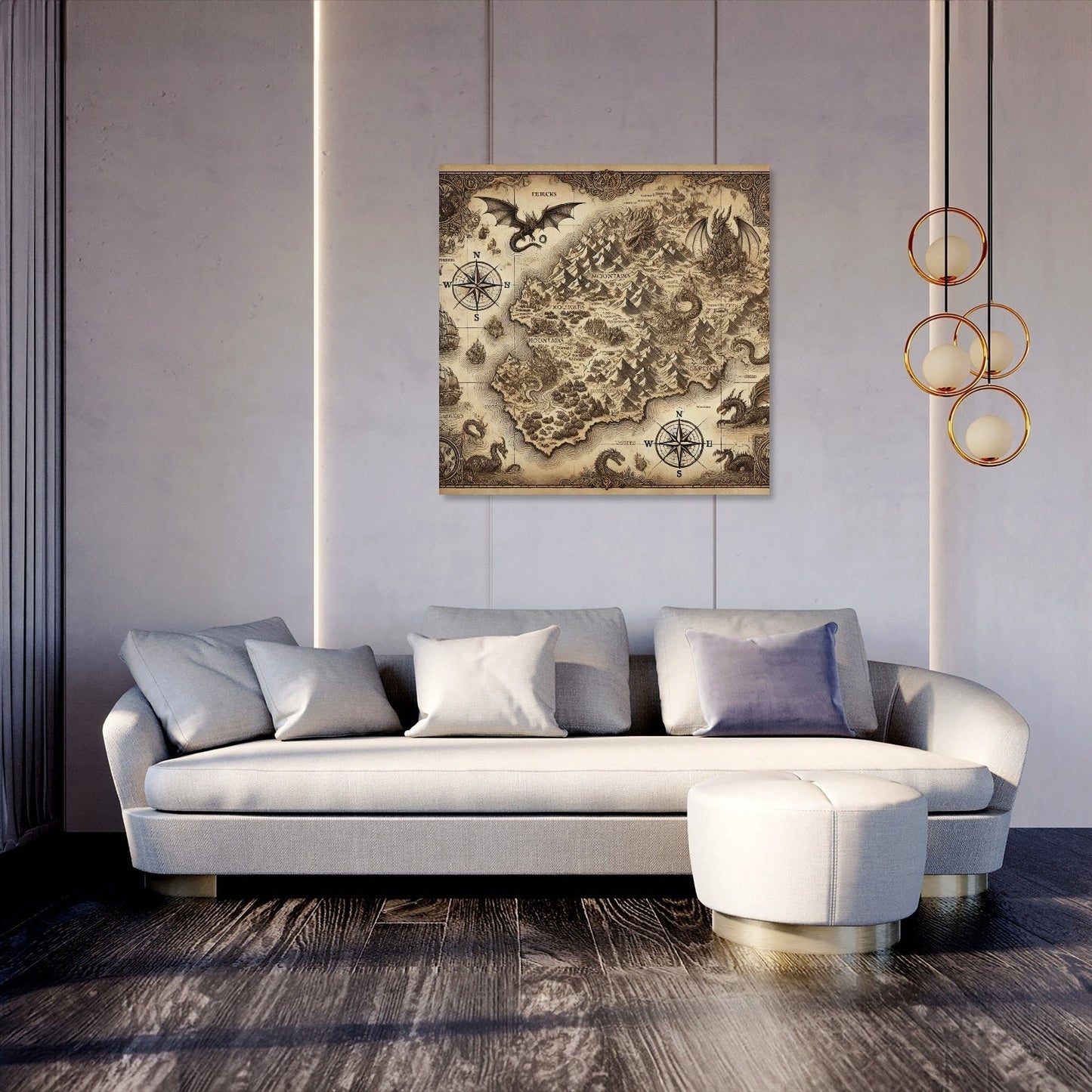 Mystic Monster Map Canvas