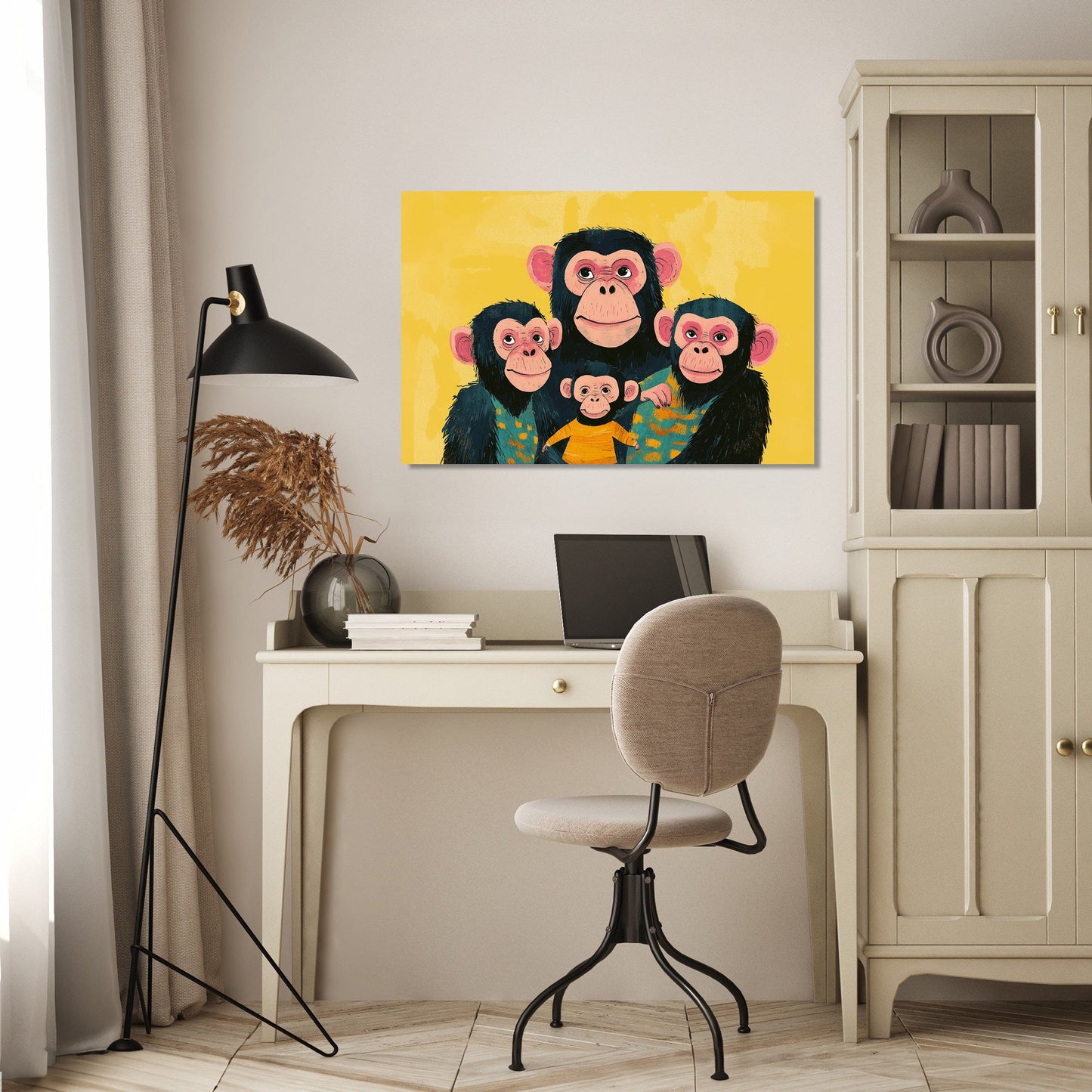Chimpanzee Family Canvas