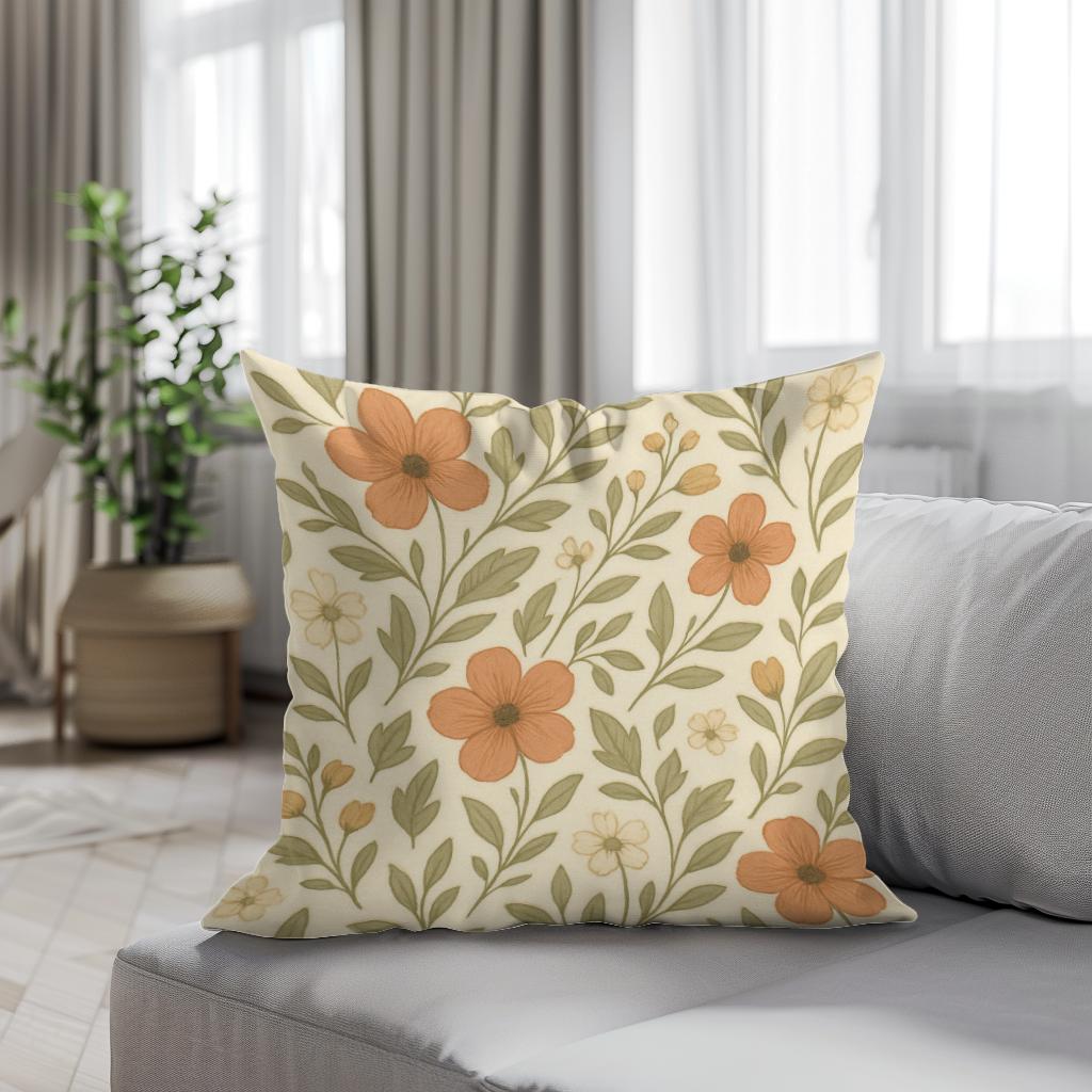 Terracotta Bloom Cotton Cushion