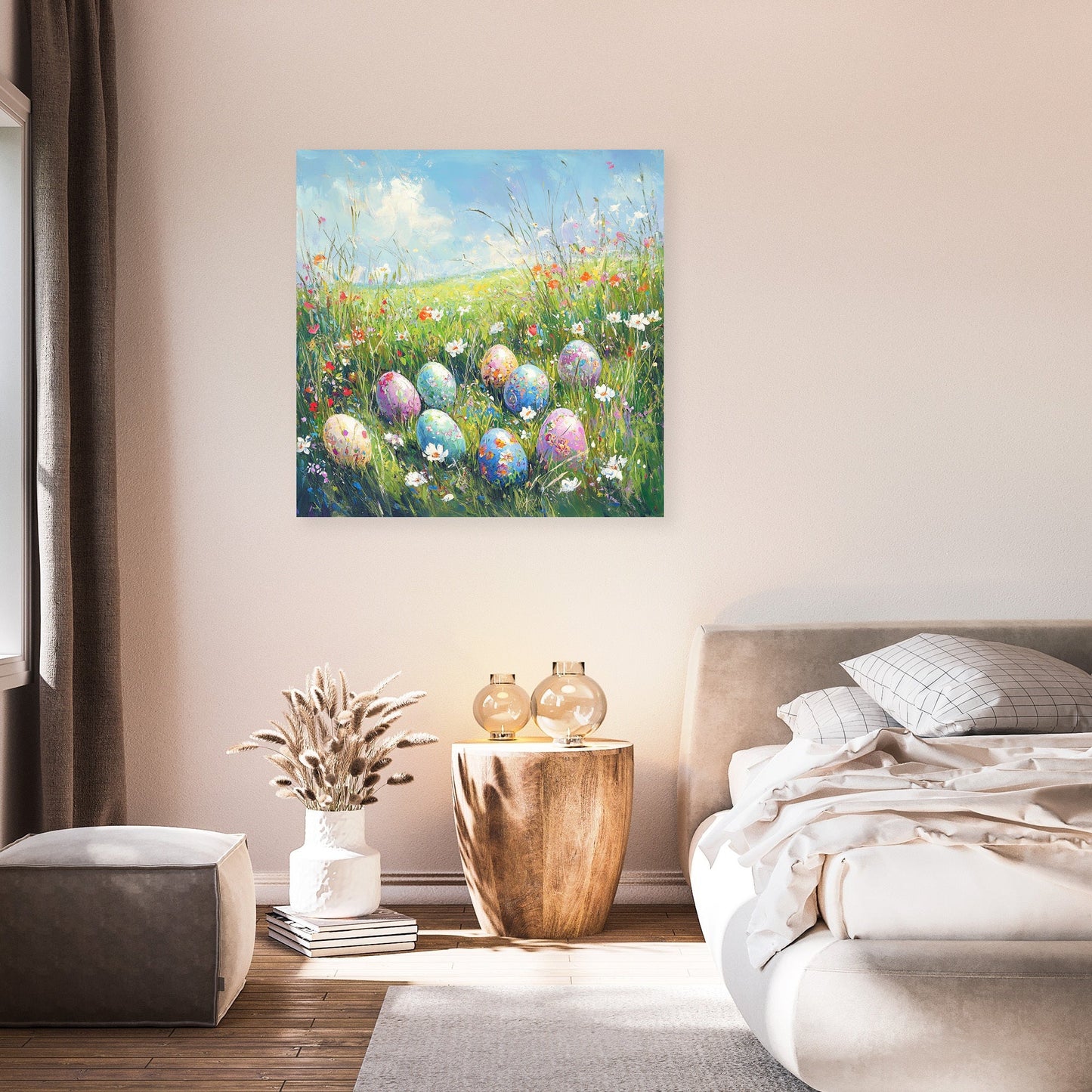 Painted Eggs Meadow Canvas
