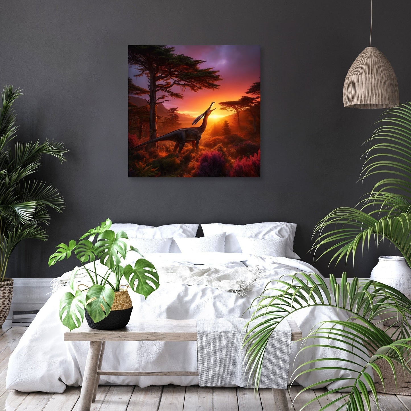 Sunset Serenade Parasaurolophus Canvas