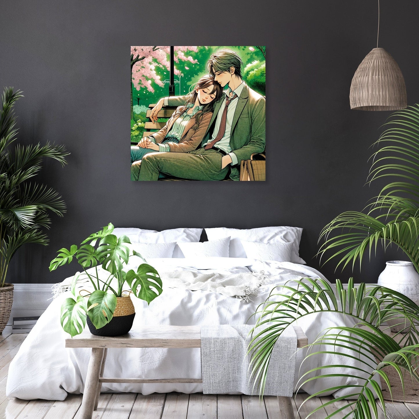 Cherry Blossom Embrace Canvas