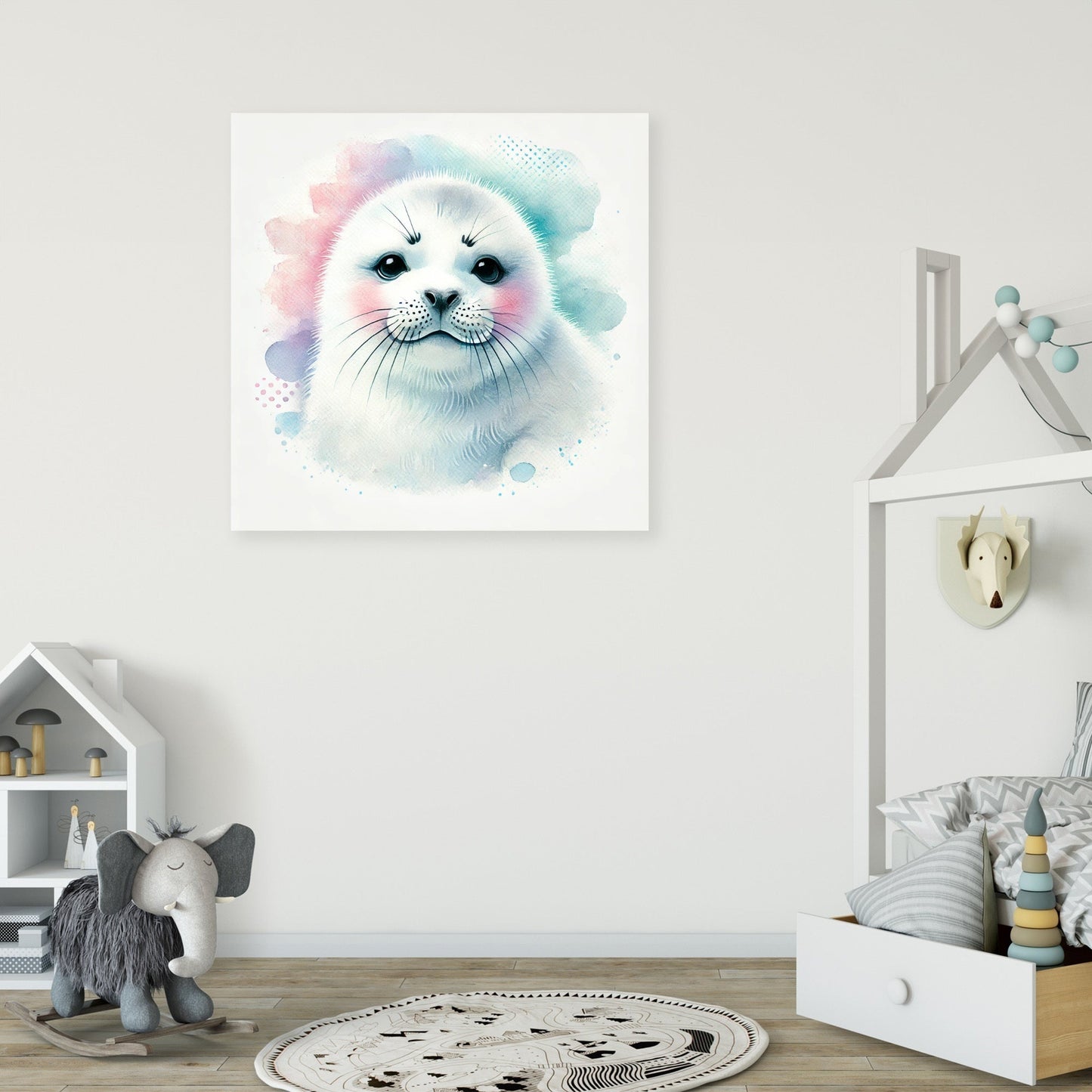 Smiling Harp Seal Canvas