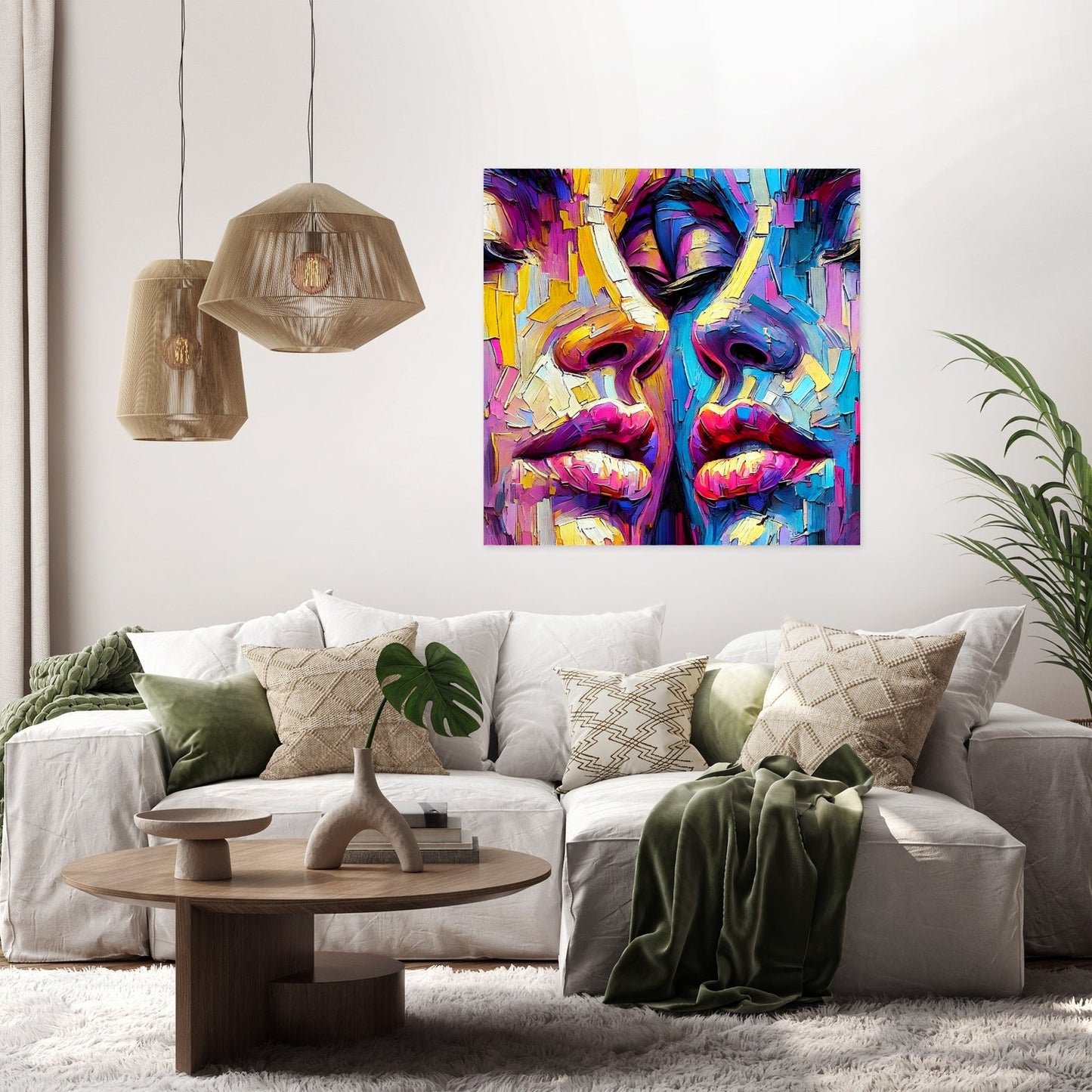 Vibrant Contrast Faces Canvas