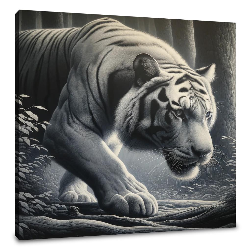 Monochrome Tiger Canvas