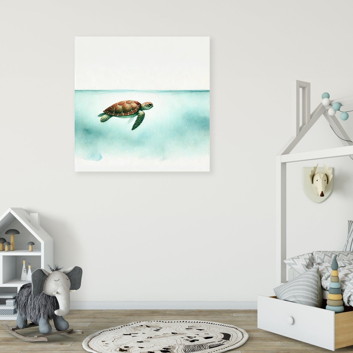 Graceful Turtle Ocean Canvas