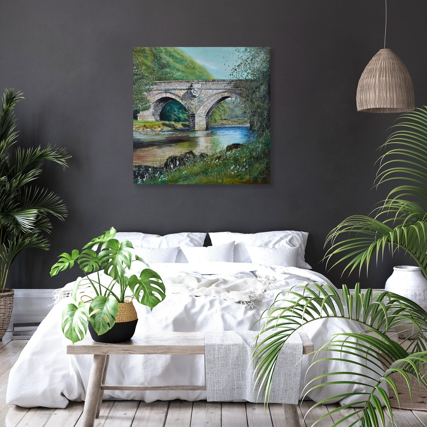 River Wharfe Stonework Canvas