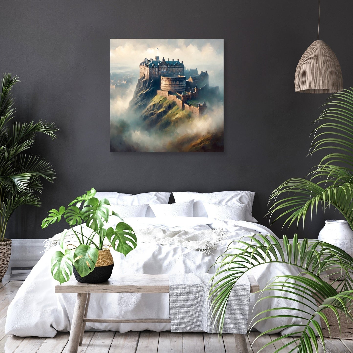 Edinburgh Castle Misty Dawn Canvas