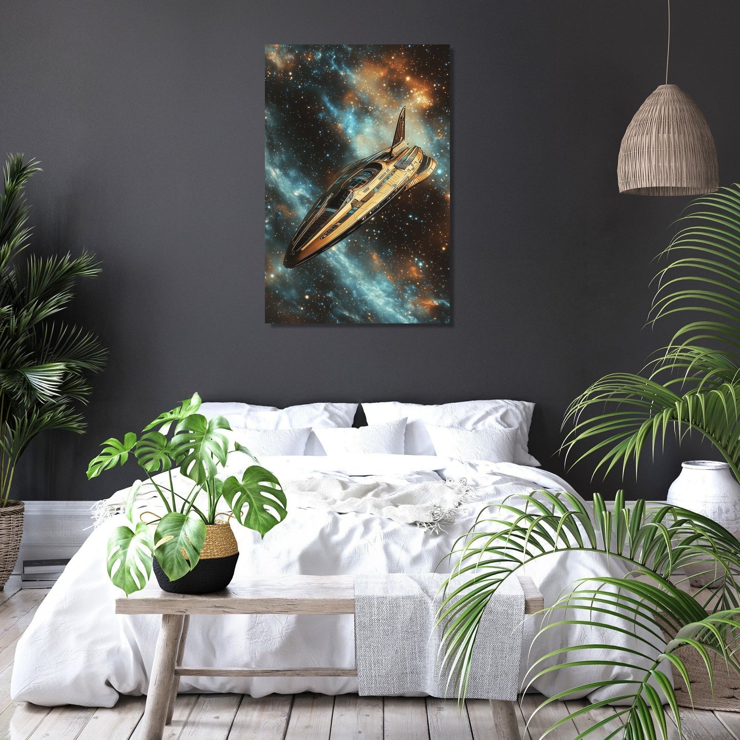 Retro Spaceship Canvas