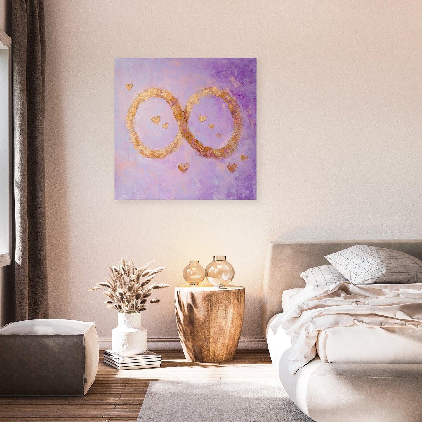 Golden Infinity Heart Canvas