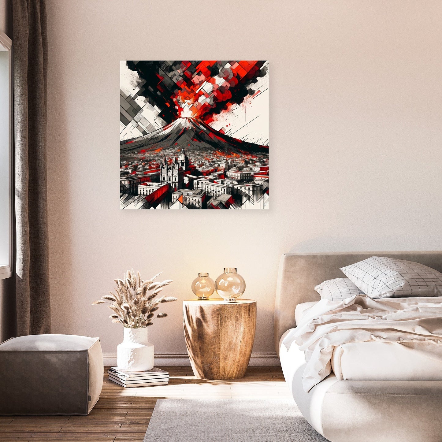 Vesuvius Cubist Threat Canvas