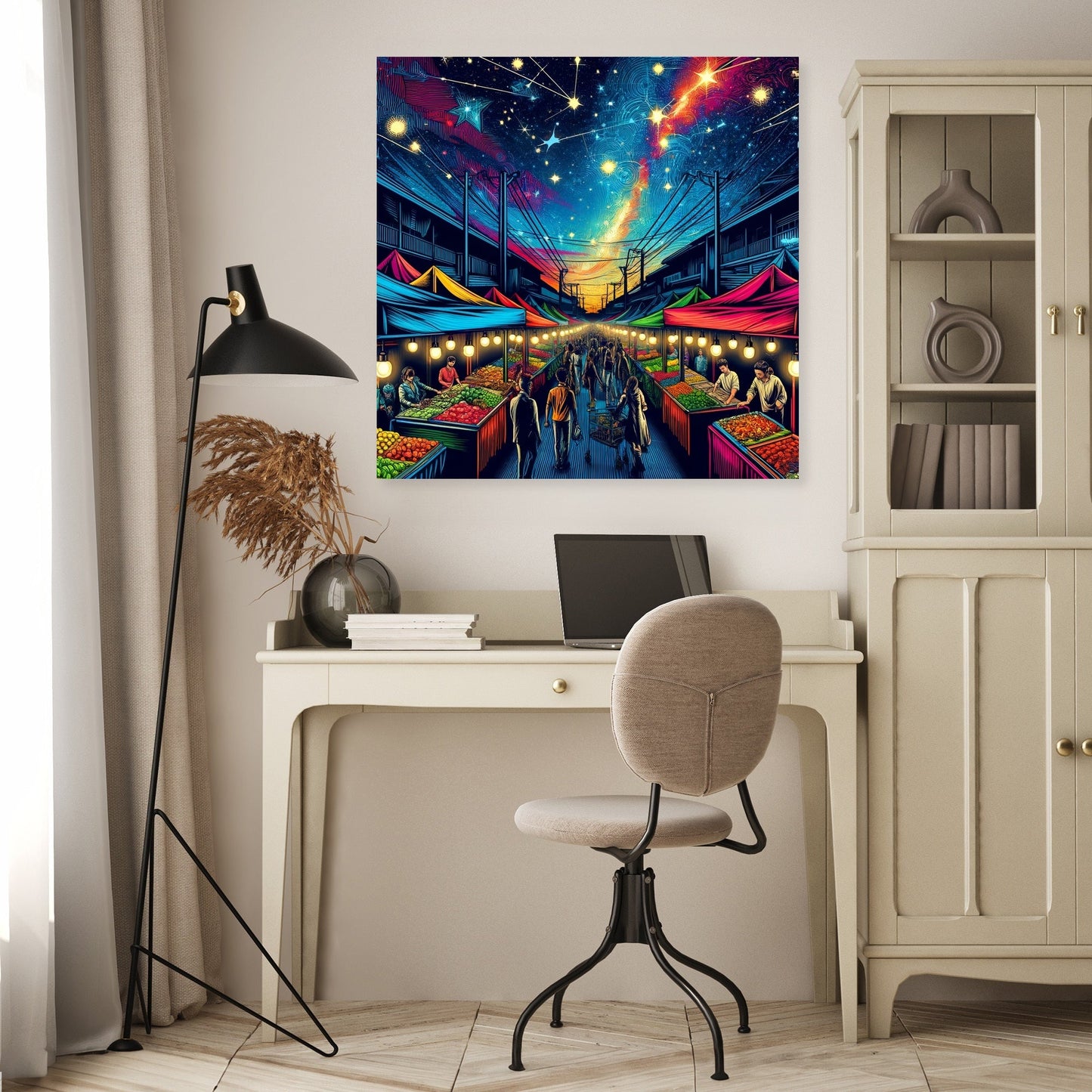Pop Art Night Bazaar Canvas