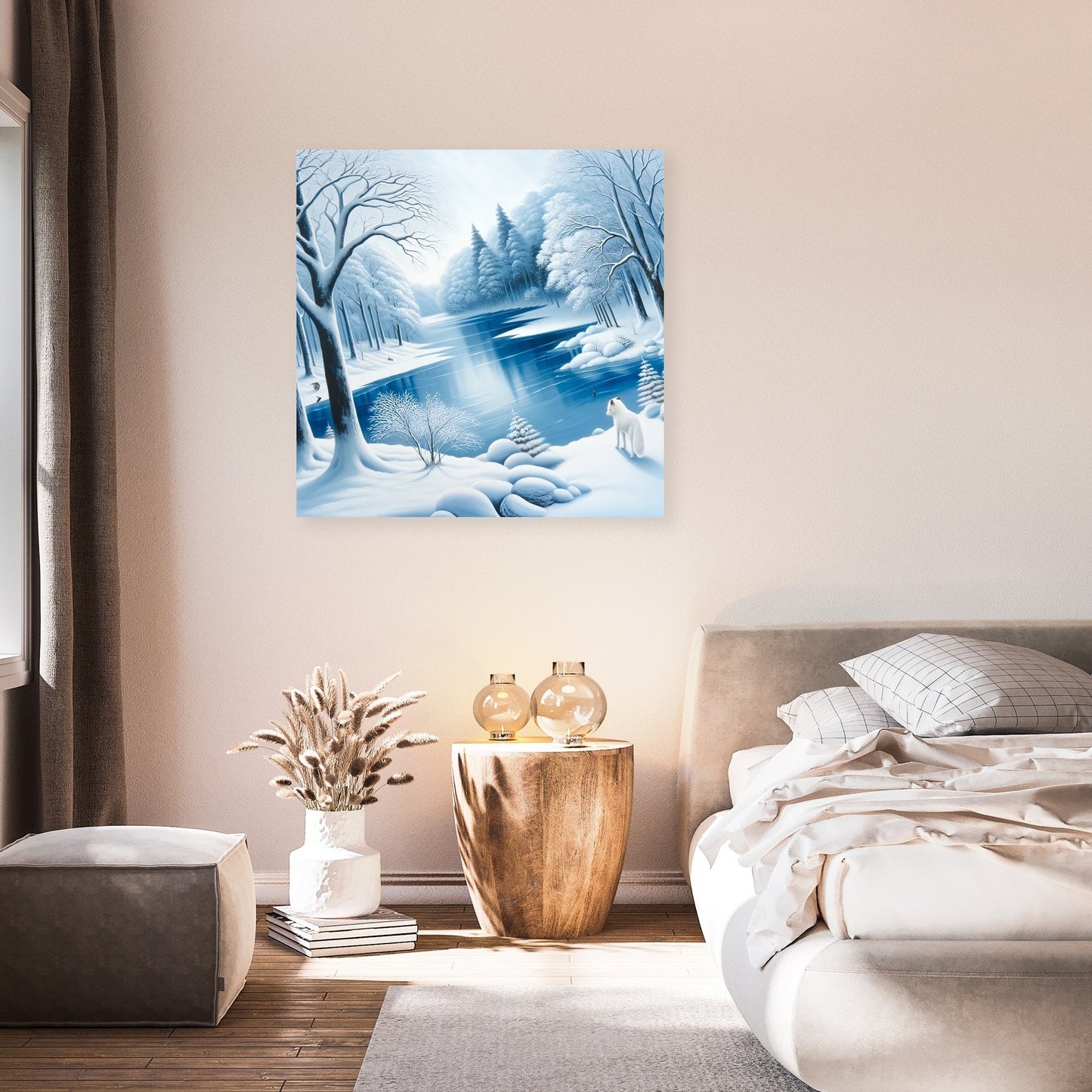Winter Serenity with Fox Canvas