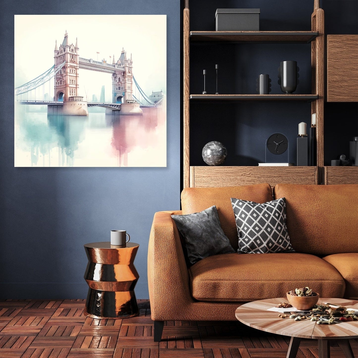 Pastel Modernism London Bridge Canvas
