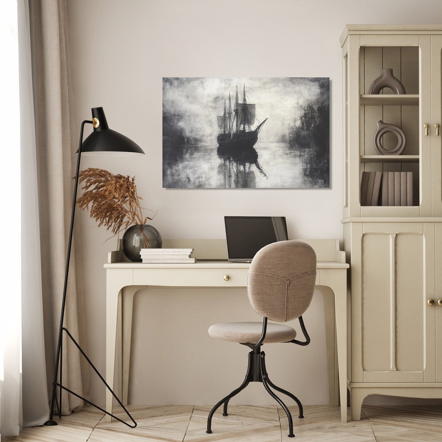 Ghostly Vessel Reflection Canvas
