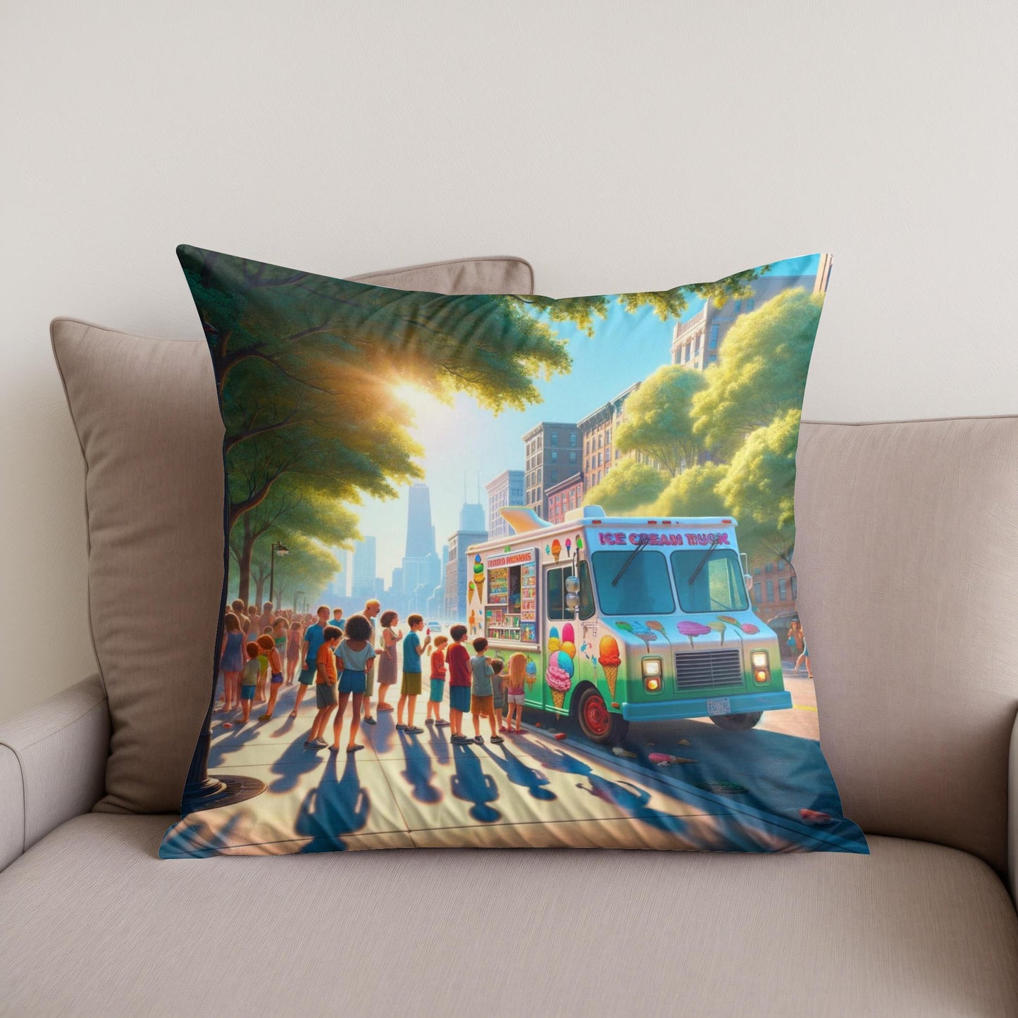 Ice Cream Summer Joy Cotton Cushion
