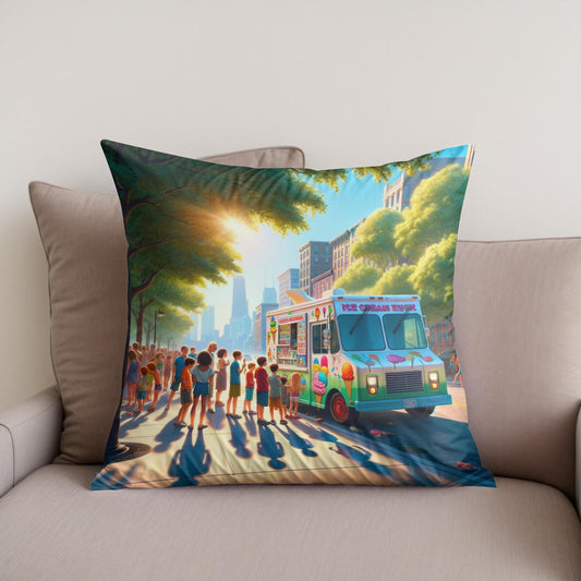 Ice Cream Summer Joy Cotton Cushion