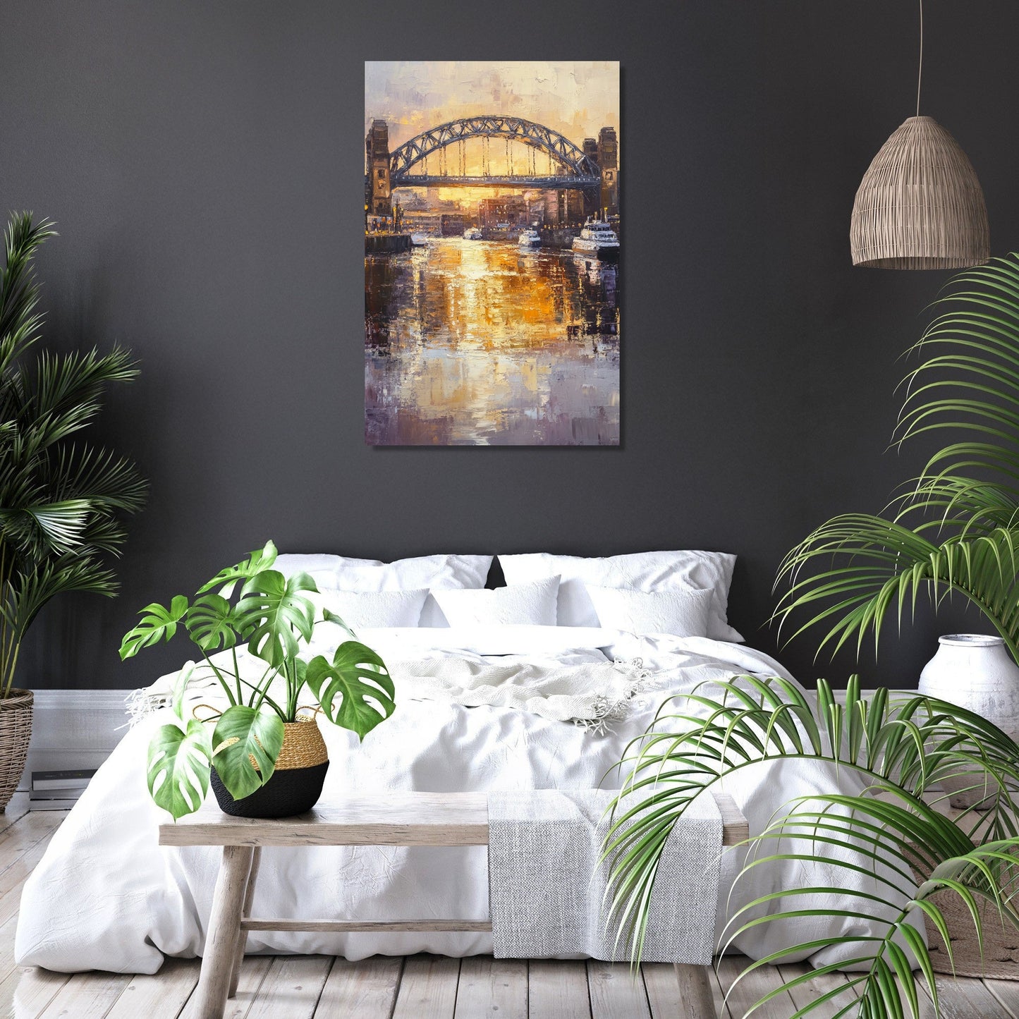 Tyne Bridge Golden Canvas