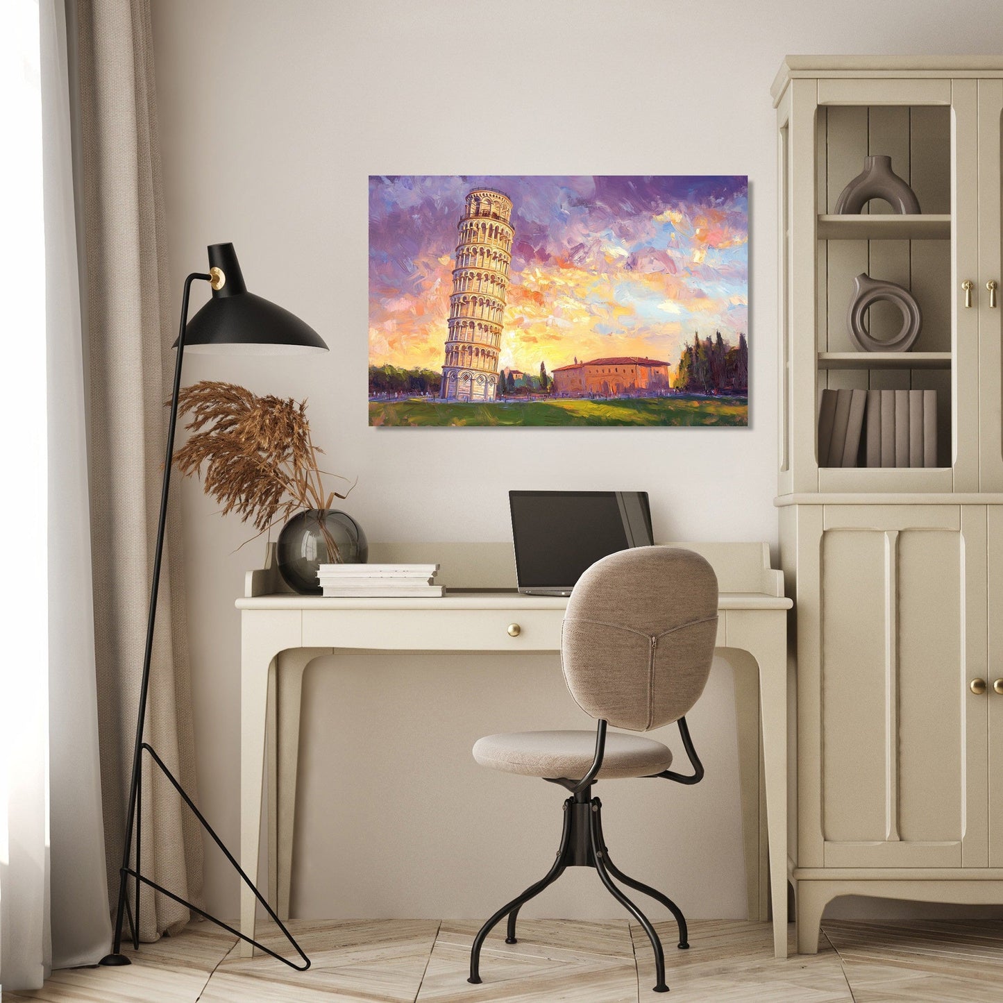 Pisa Sunset Romance Canvas
