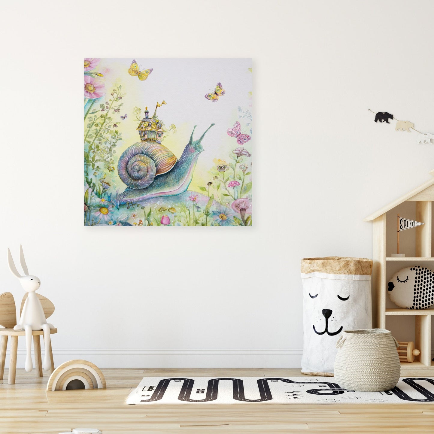 Snail's Cosy Cottage Canvas