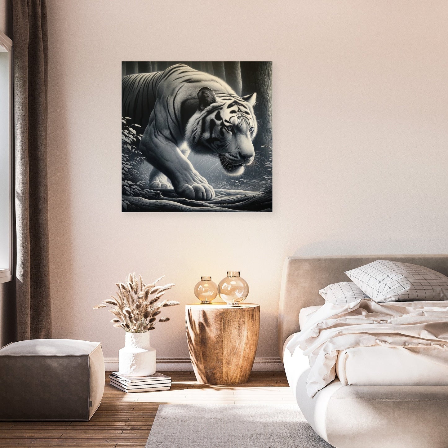 Monochrome Tiger Canvas