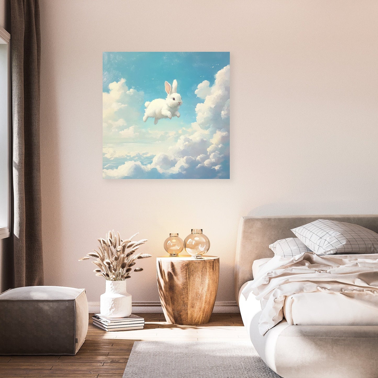 Fluffy Clouds Bunny Canvas