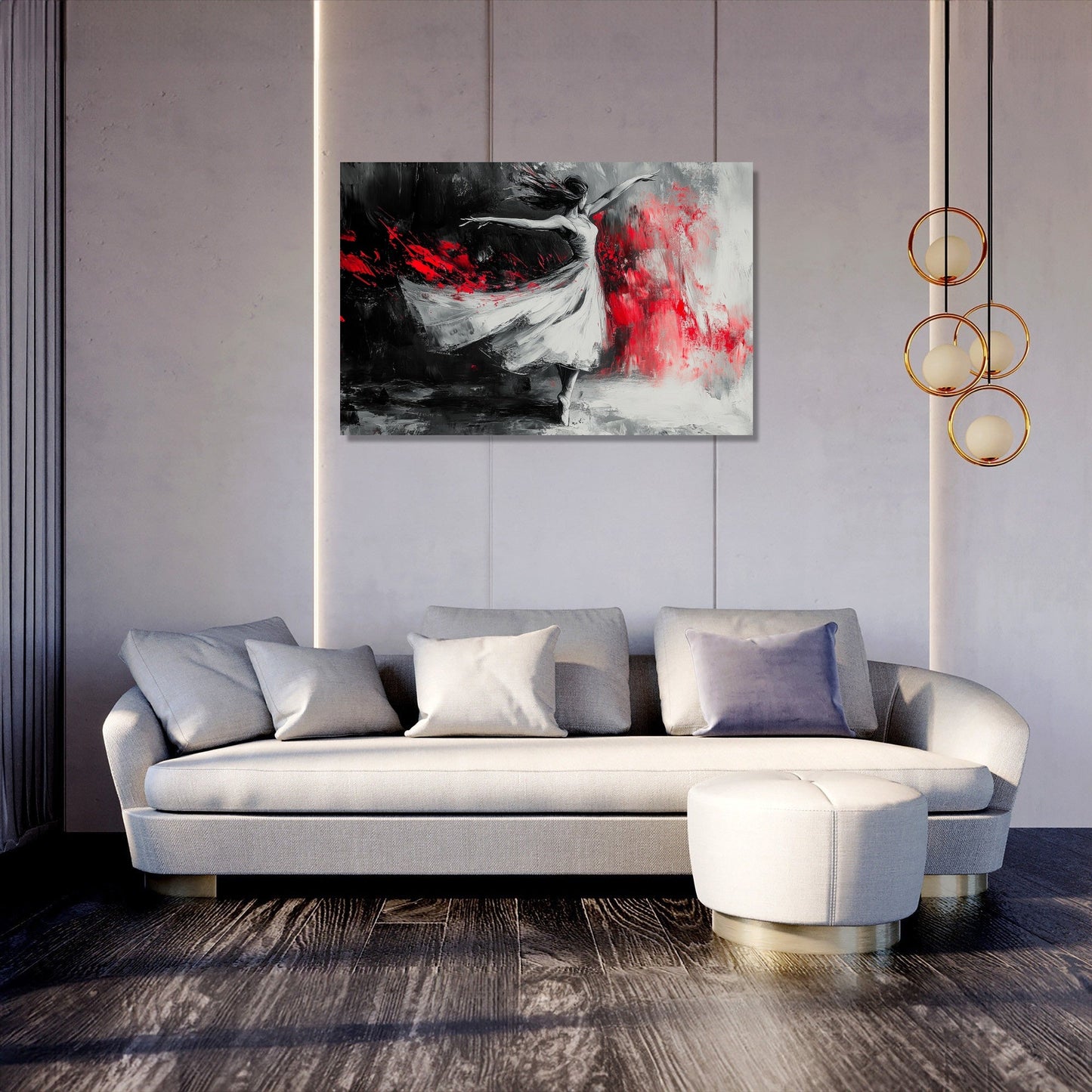 Silhouetted Elegance Dance Canvas