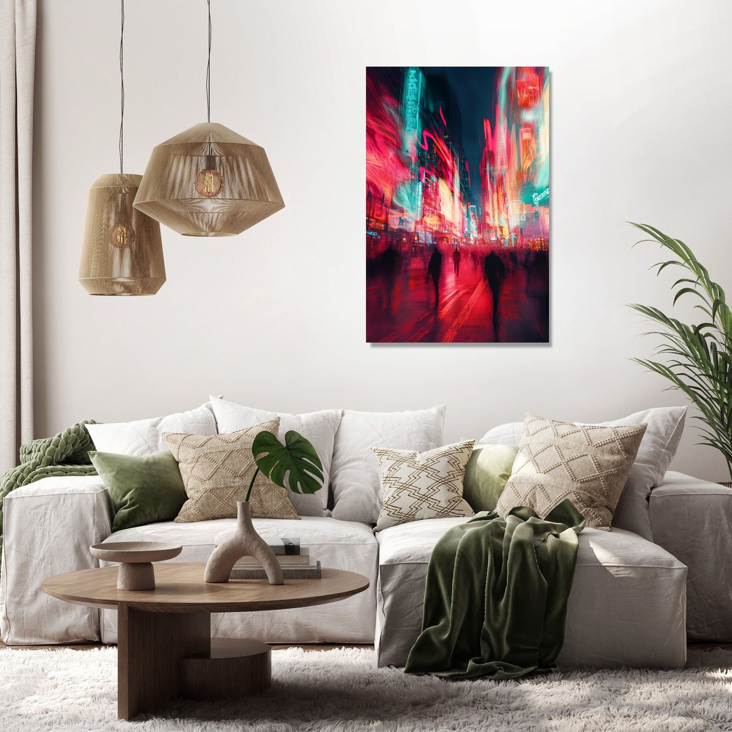 Nighttime City Lights Canvas