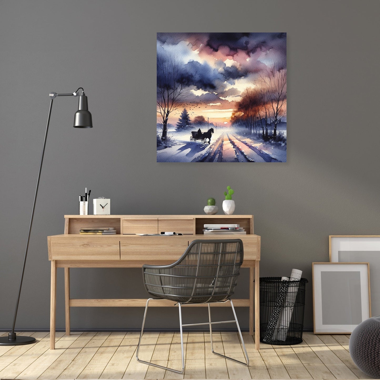 Melancholic Dawn Sleigh Ride Canvas