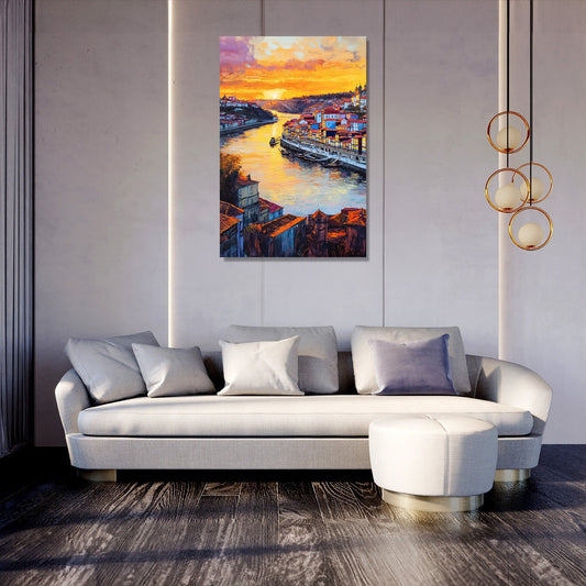 Porto Sunset Reflections Canvas