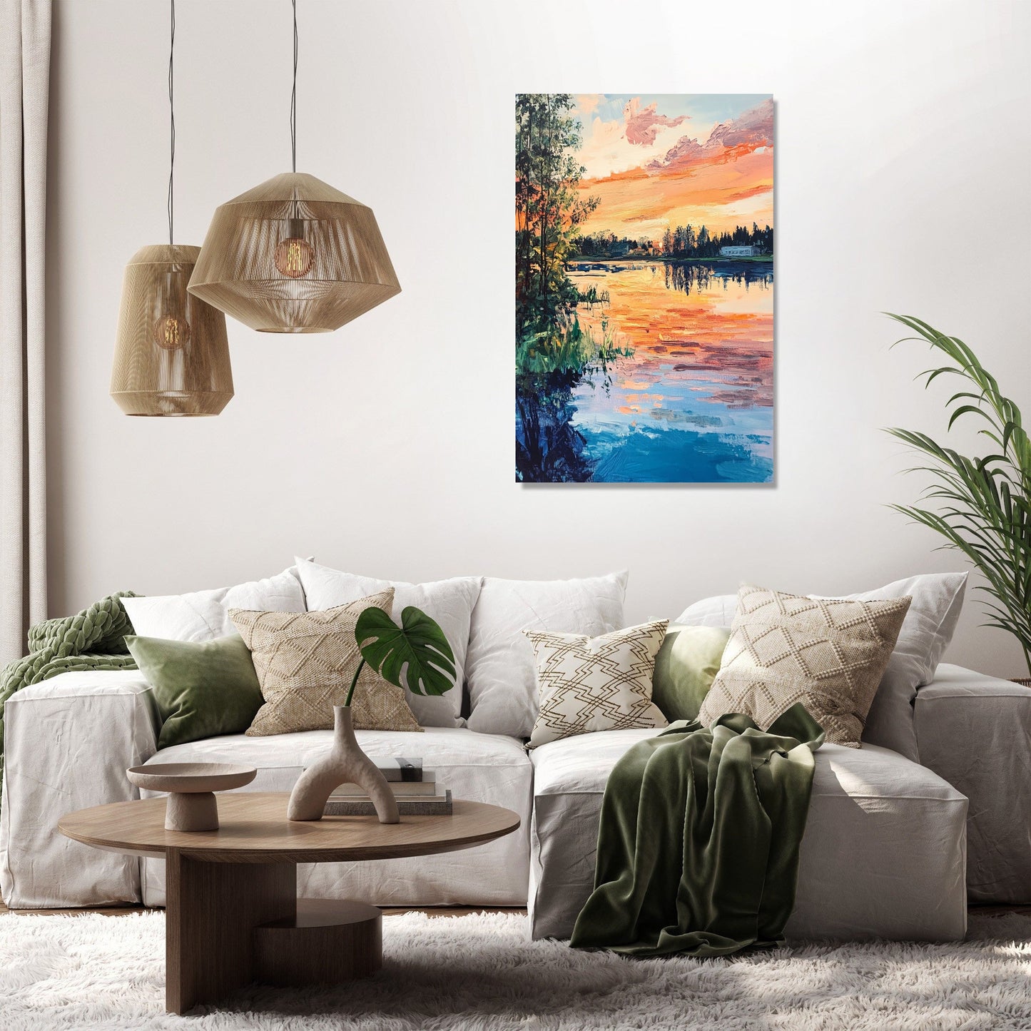 Ume River Sunset Canvas