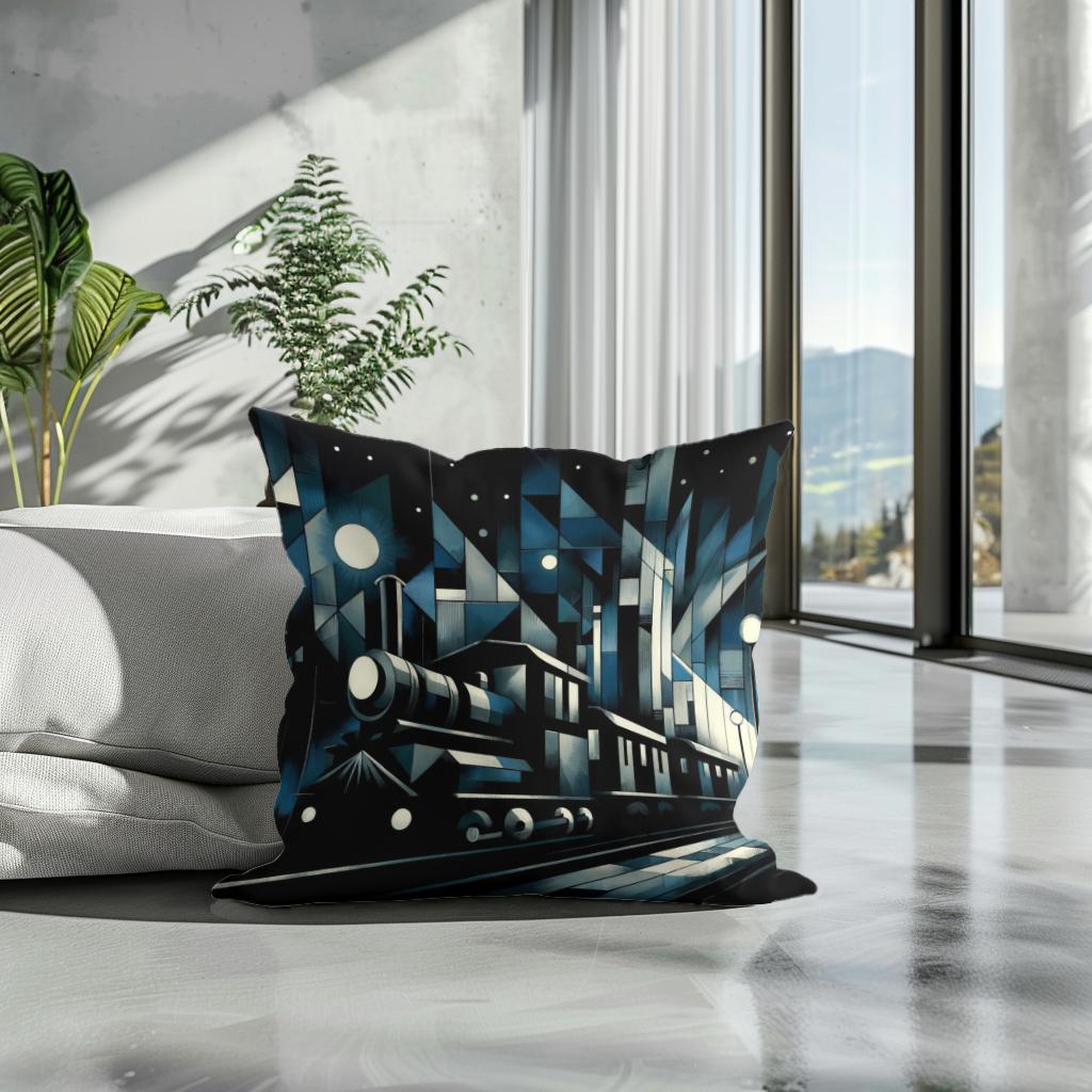 Cubist Night Express Cotton Cushion