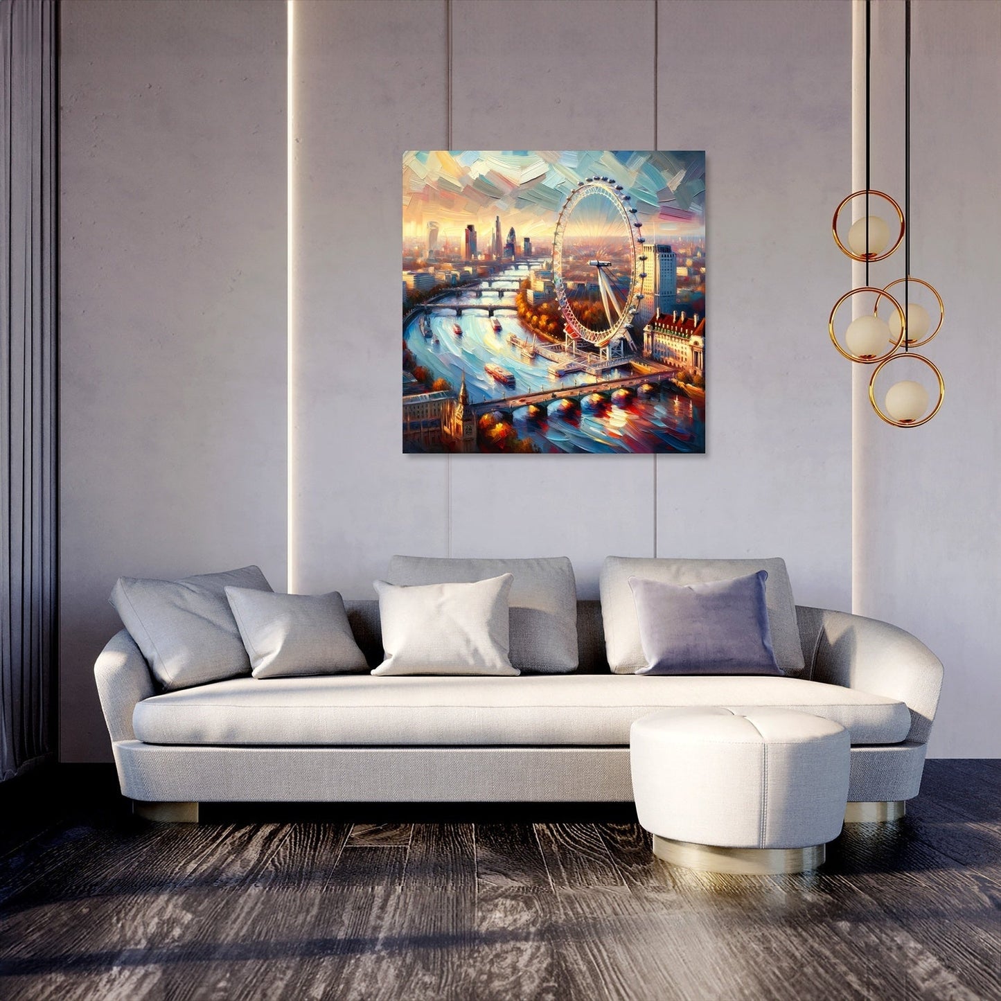 London Eye Impressionist Vista Canvas
