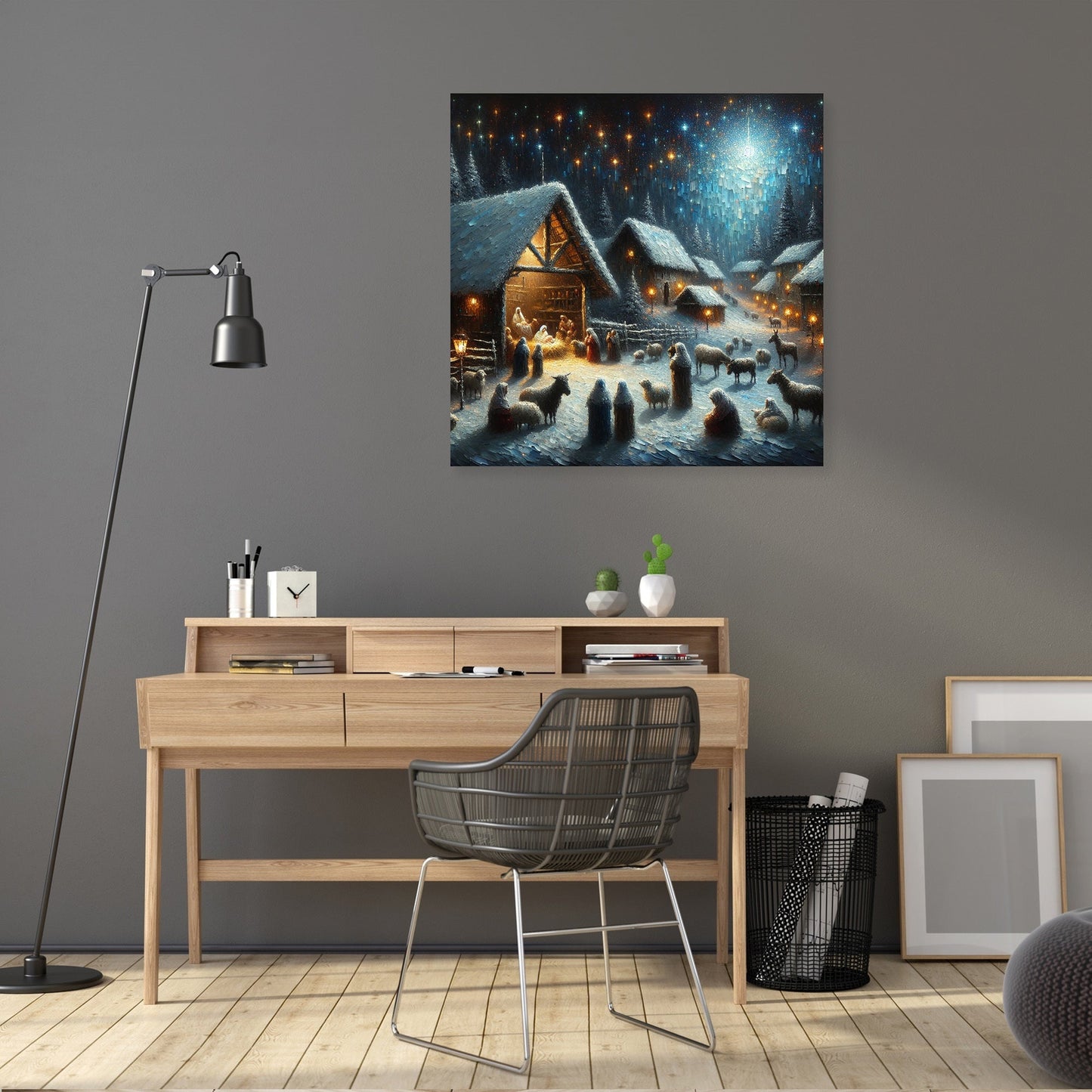 Nostalgic Nativity Night Canvas