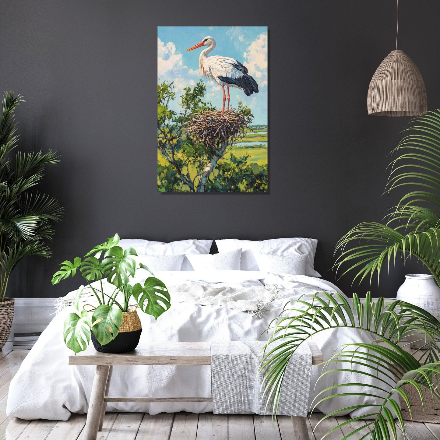 Majestic Stork's Nest Canvas