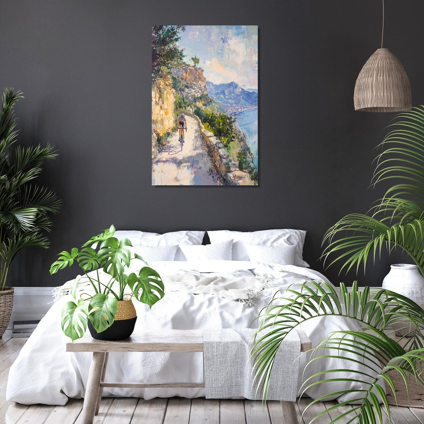 Cyclist's Mountain Pathway Canvas