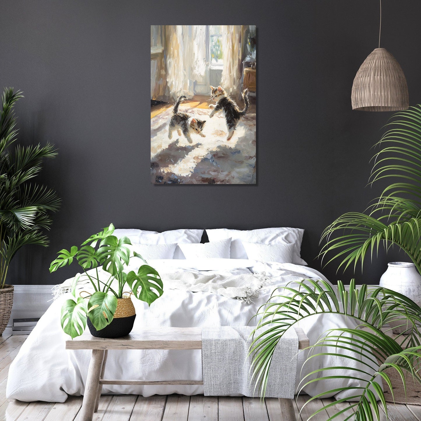 Sunlit Kitten Play Canvas