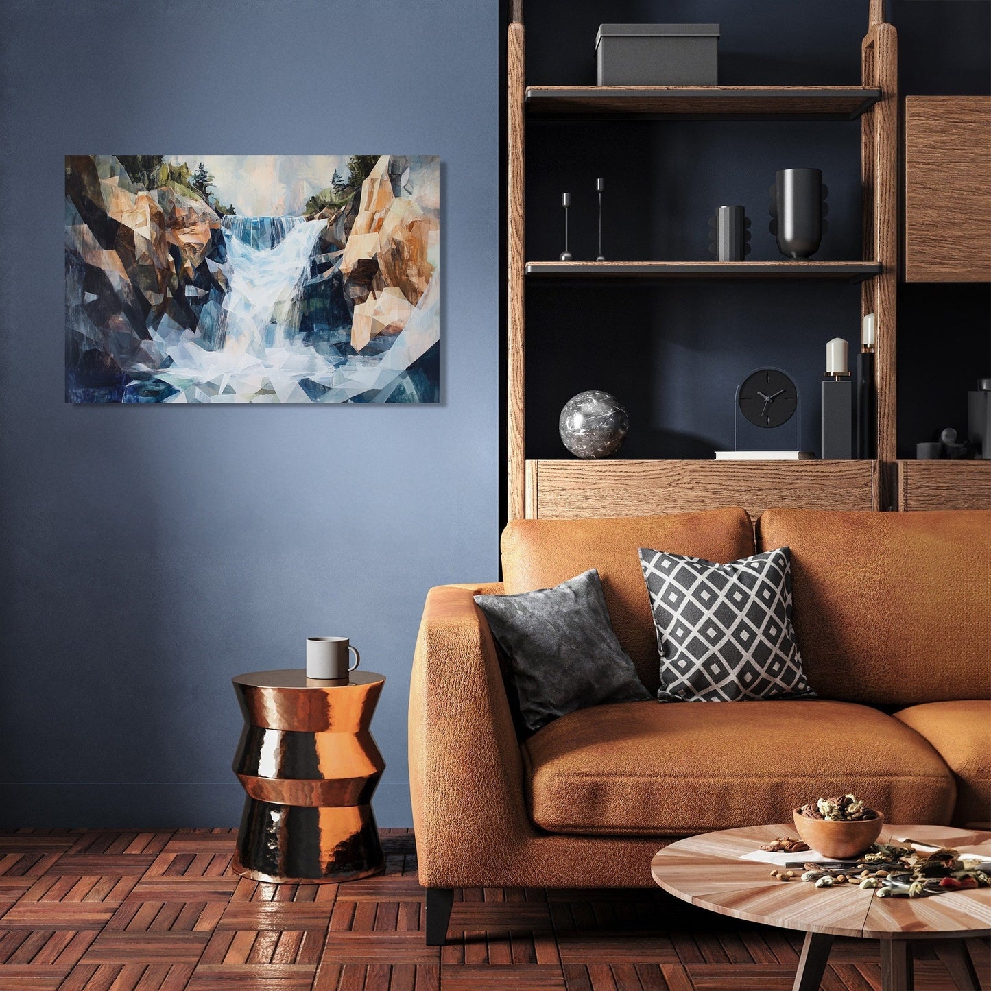 Geometric Waterfall Chaos Canvas