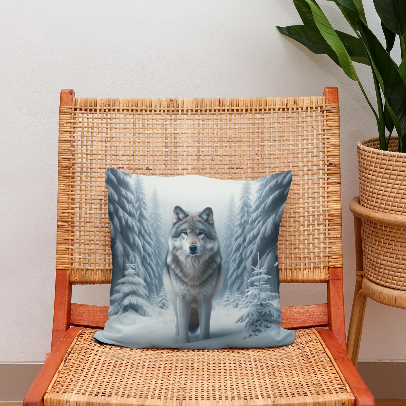 Winter's Sentinel Cotton Cushion