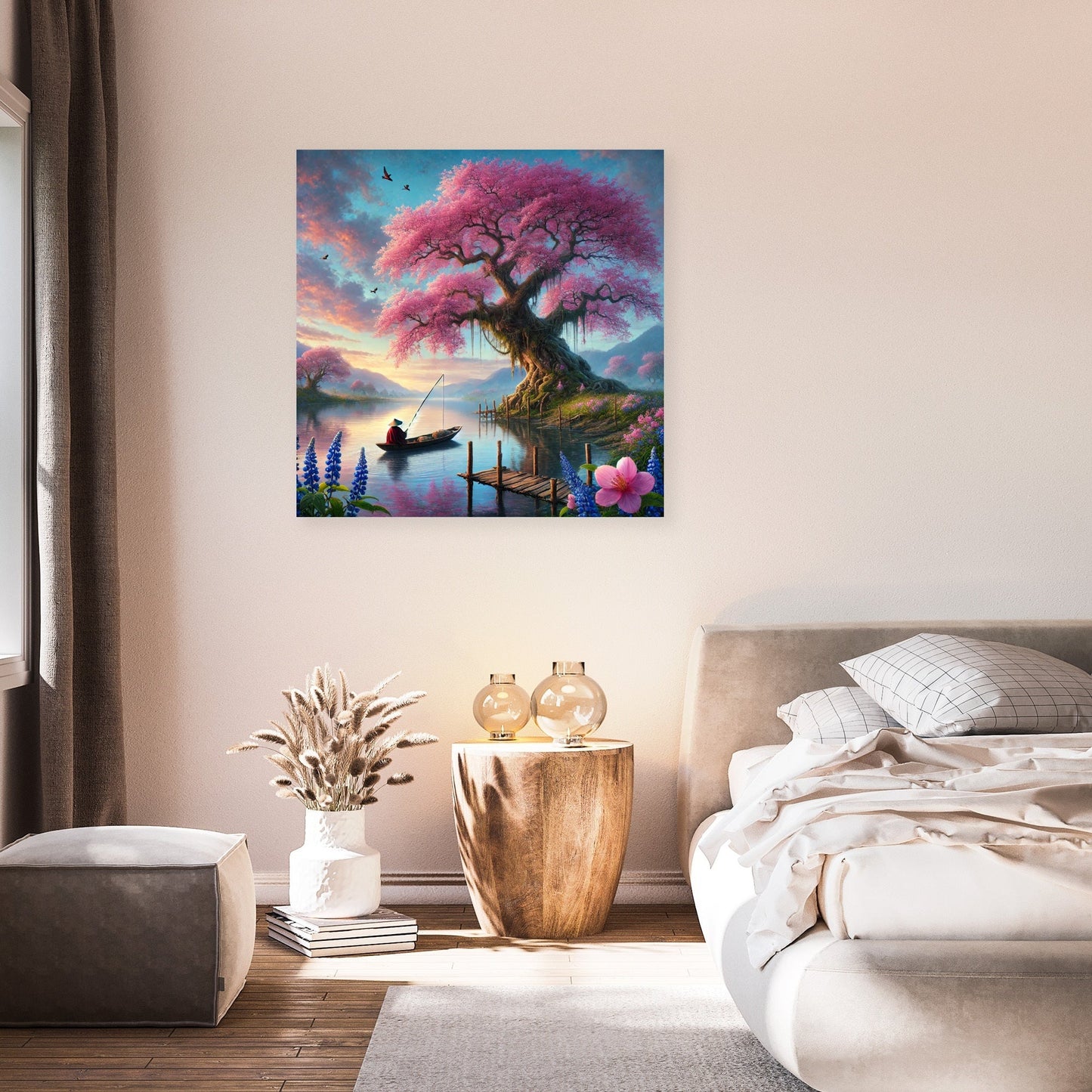 Tranquil Blossom Lake Canvas