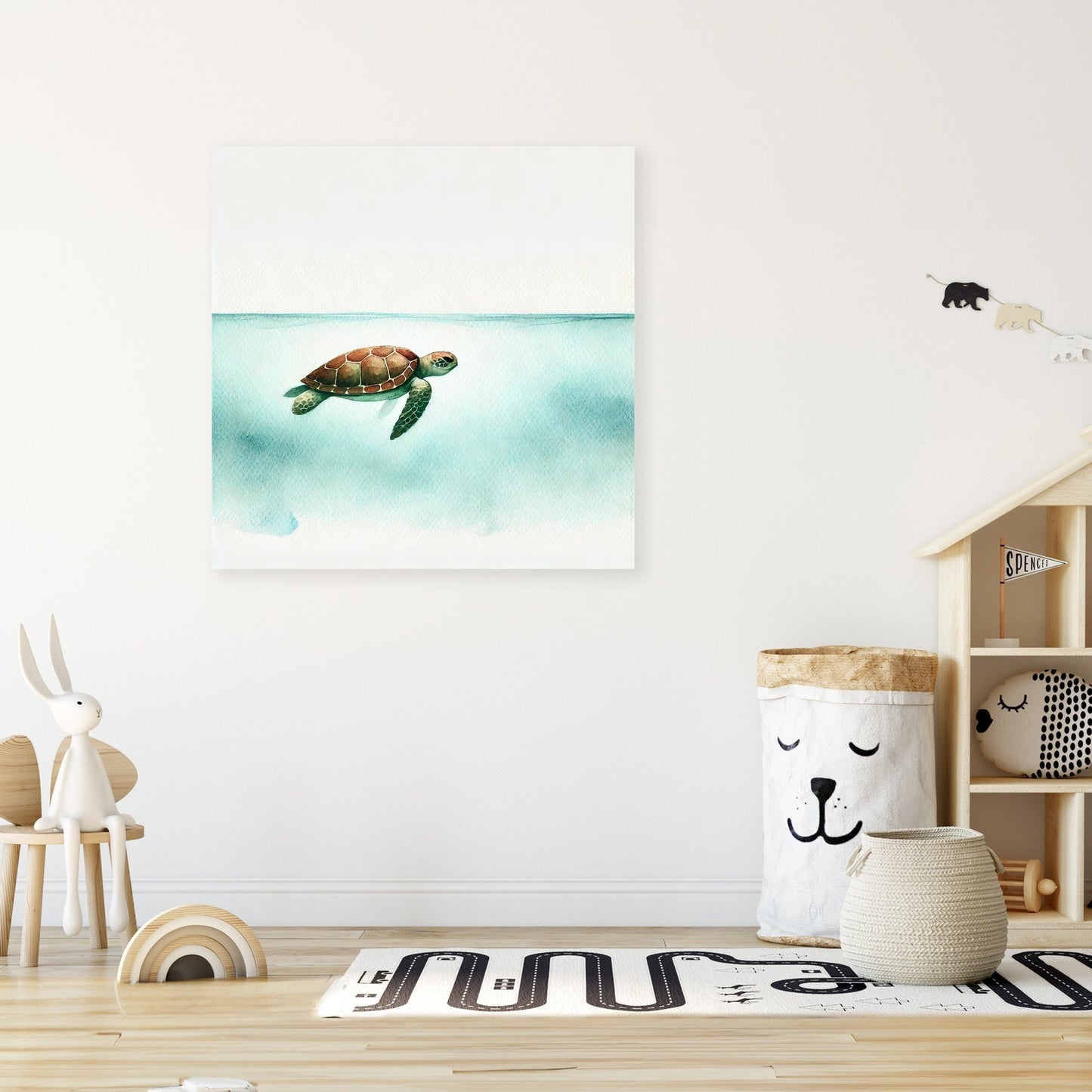 Graceful Turtle Ocean Canvas