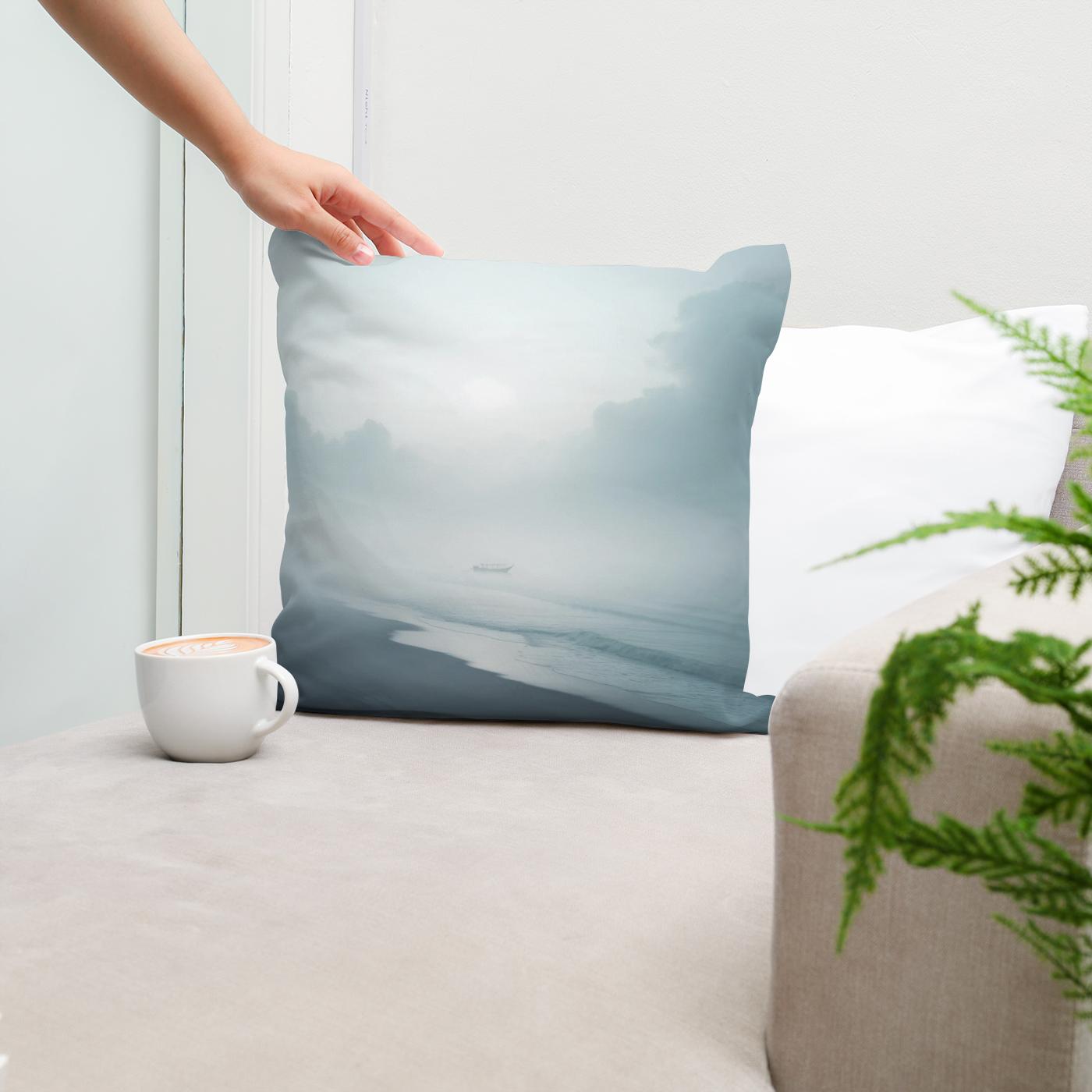 Coastal Fog Cotton Cushion