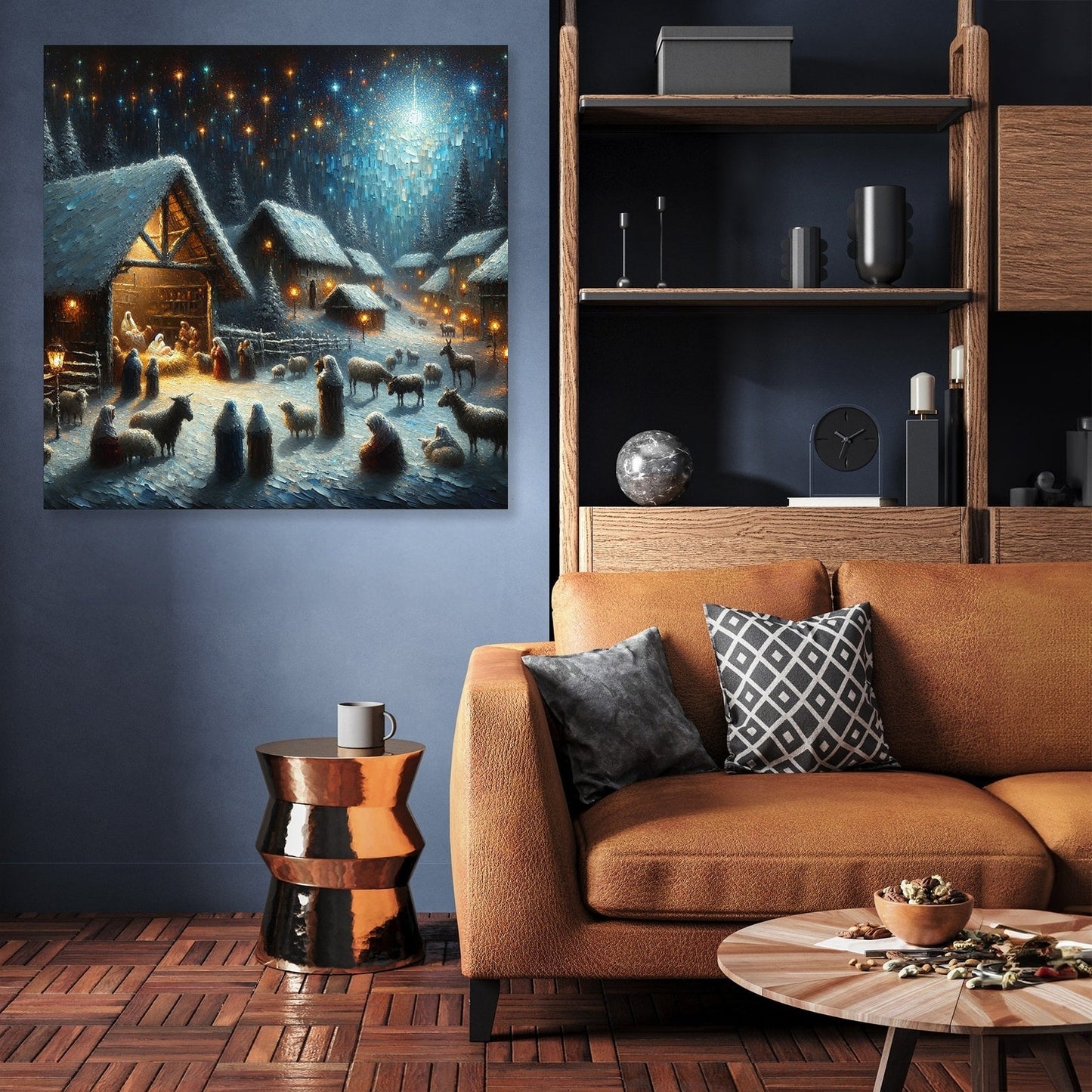 Nostalgic Nativity Night Canvas