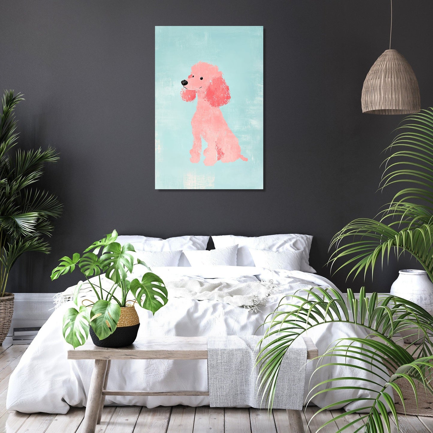 Pink Poodle Canvas