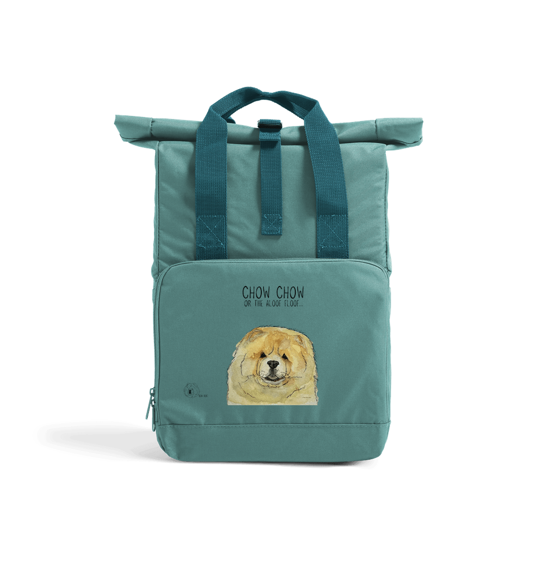 Fawn Chow Chow Chic: Aloof Floof Roll-Top Backpack
