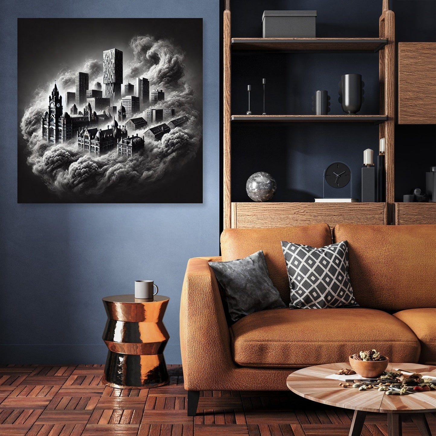 Mysterious Manchester Skyline Canvas