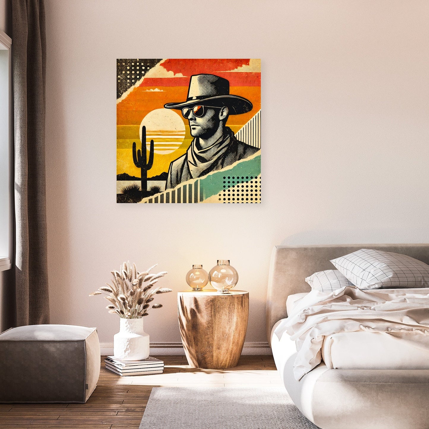 Desert Sunset Cowboy Canvas