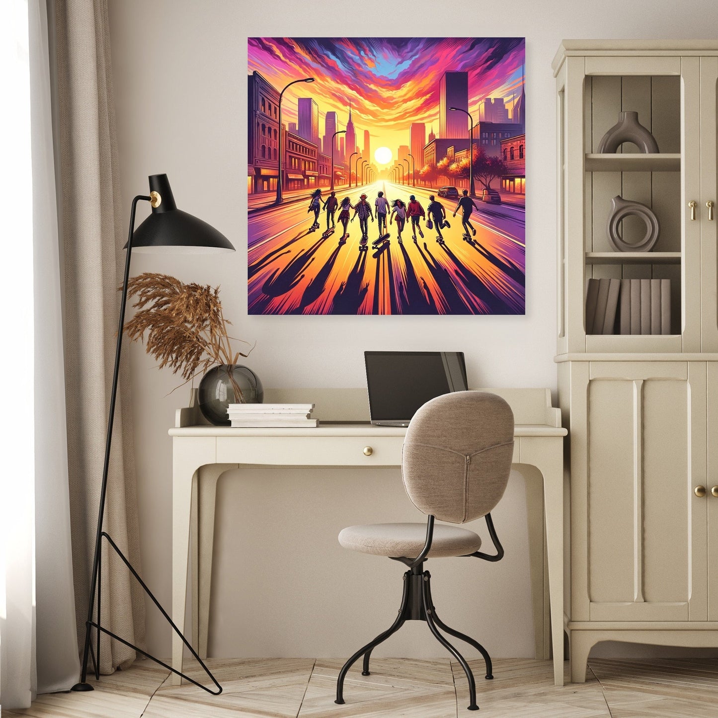 Golden Hour Skateboard Summer Canvas