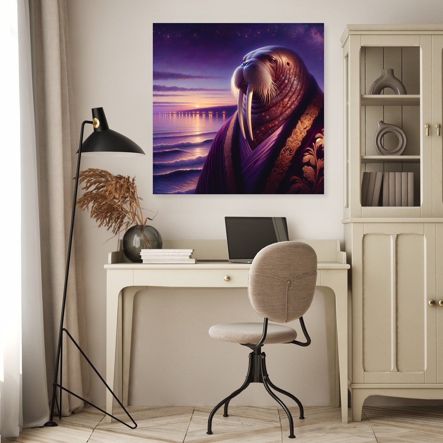 Regal Walrus Dusk Seascape Canvas