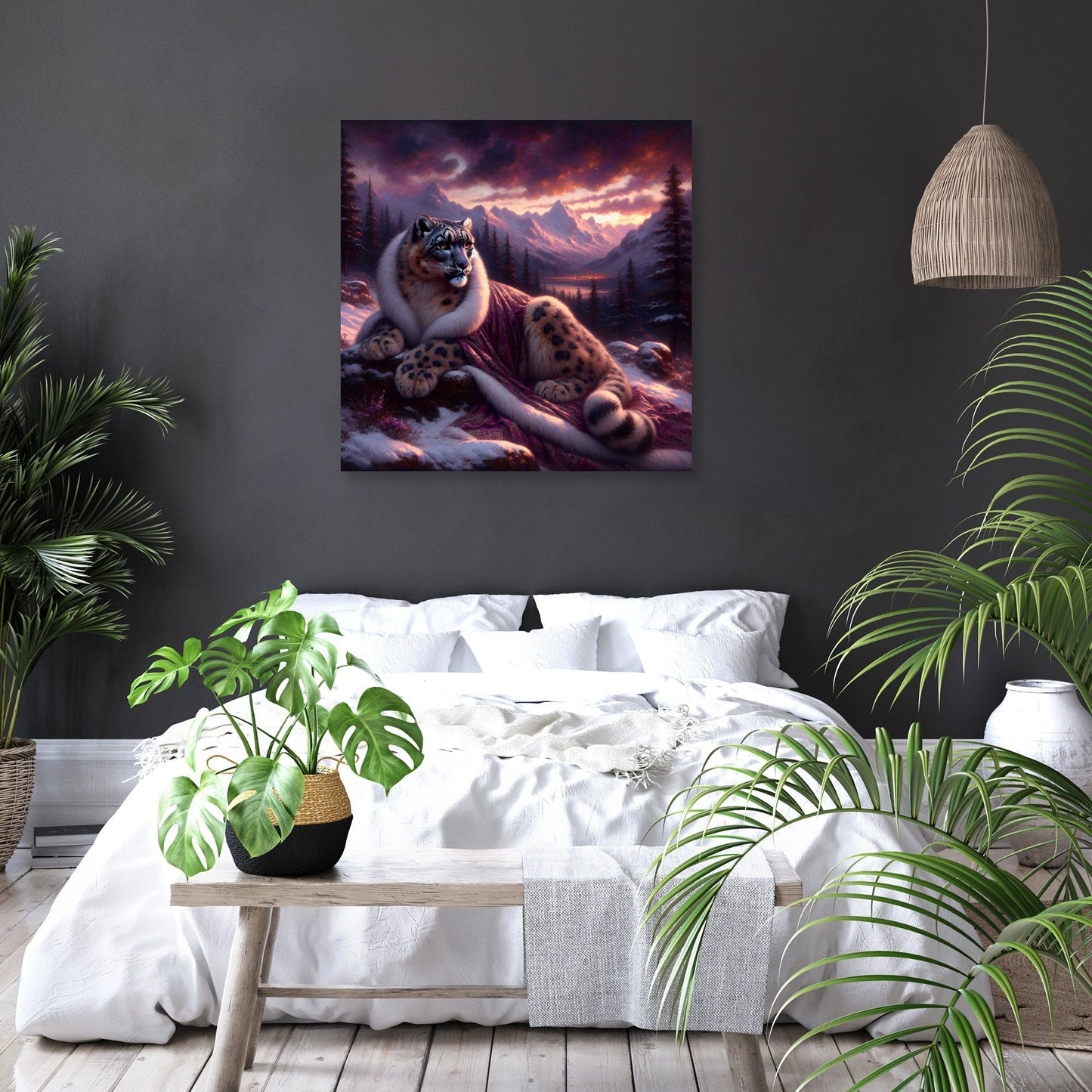 Dusk Majesty Snow Leopard Canvas